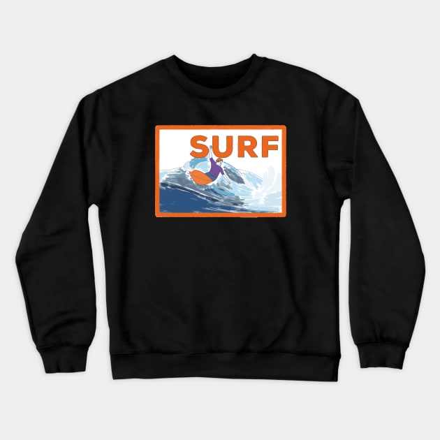 Surf Incredible Wave Crewneck Sweatshirt by DiegoCarvalho
